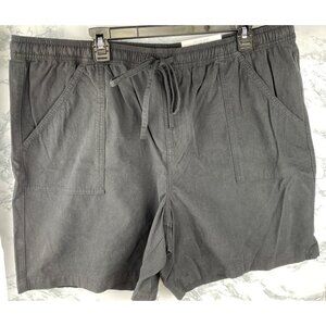 Style & Co Womens XXL Pull on shorts mid rise Black Drawstring Elastic Waist